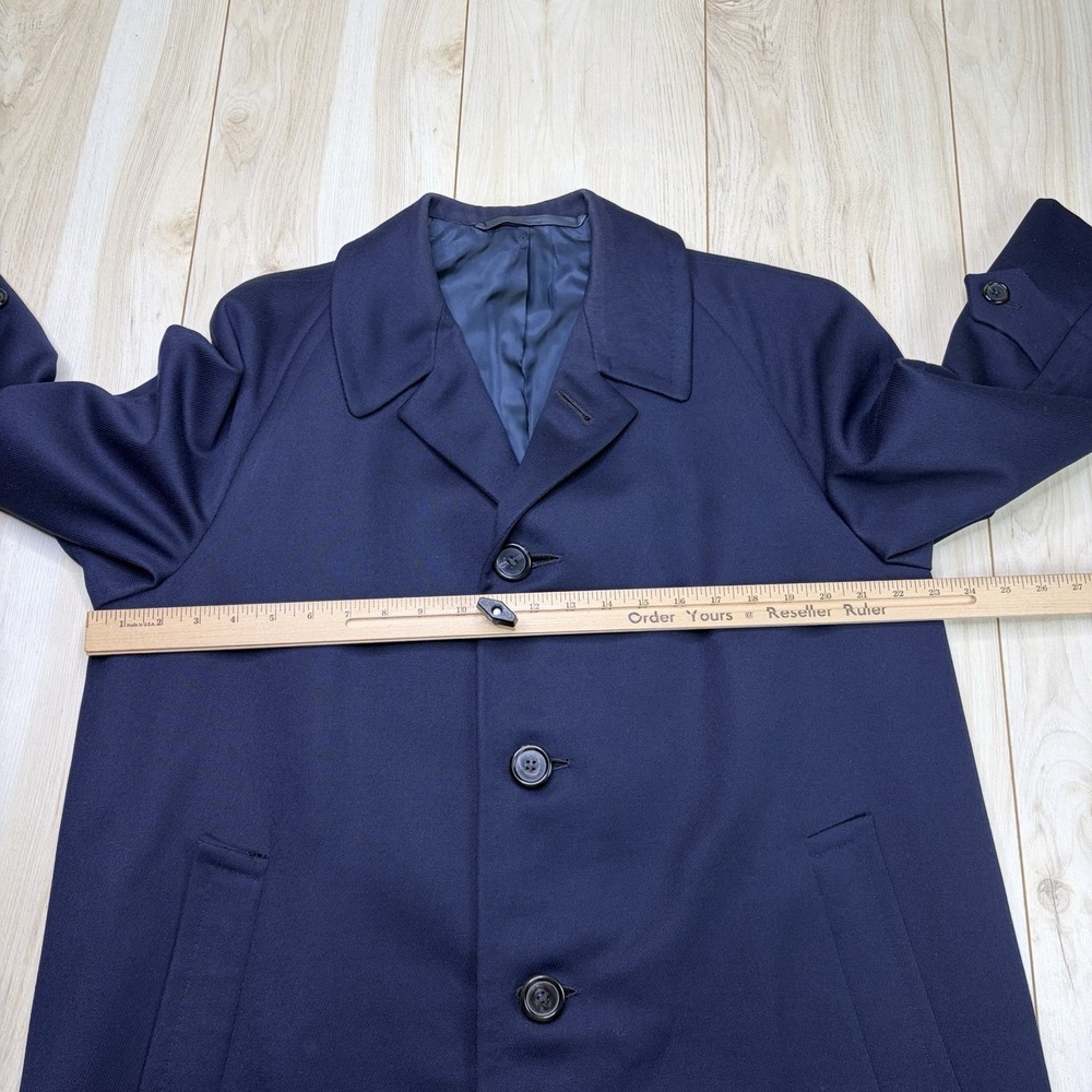 Oxxford Clothes Astor Outercoat Trebbiano Twill Wool Men's 38S Navy Blue - Picture 12 of 12